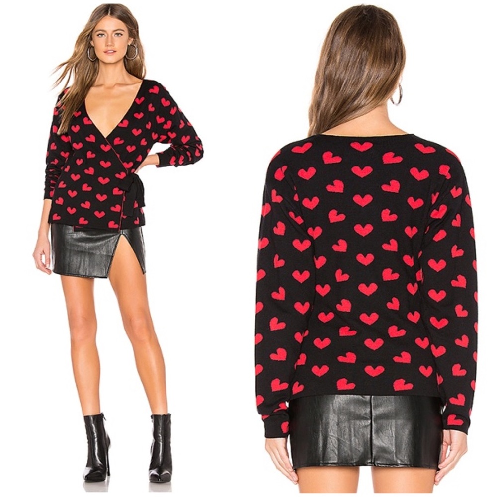 LOVERS + FRIENDS HEART WRAP SWEATER TULAROSA ASOS